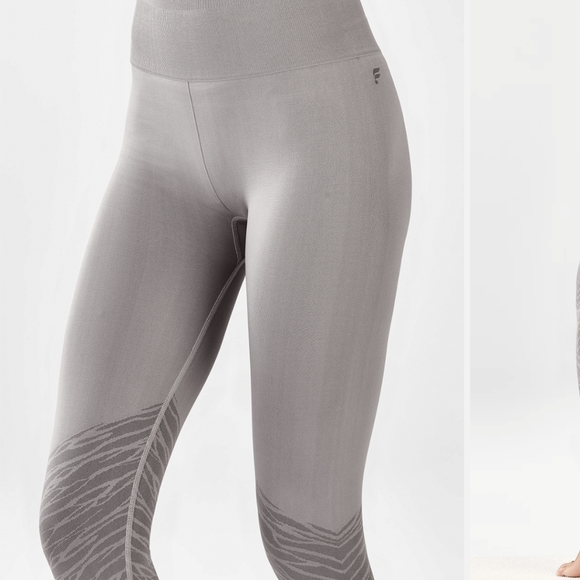 Fabletics high-waisted seamless leggings in grey zebra size Large - Picture 2 of 7